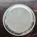 Round vintage silver-plated tray - Engraved pattern