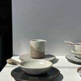 Modular Indonesian ceramic tableware service (6 elements + cups)