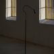 Danish wrought iron floor lamp from the mid-20th century with a curved arm, 1950s.