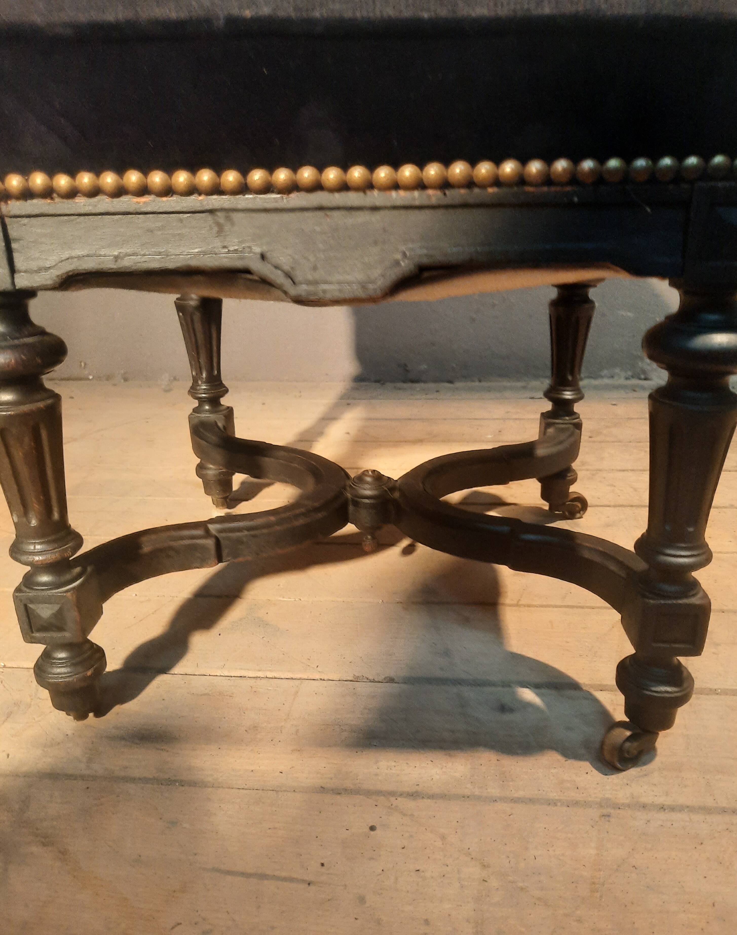 Blackened turned wooden stool '1900'