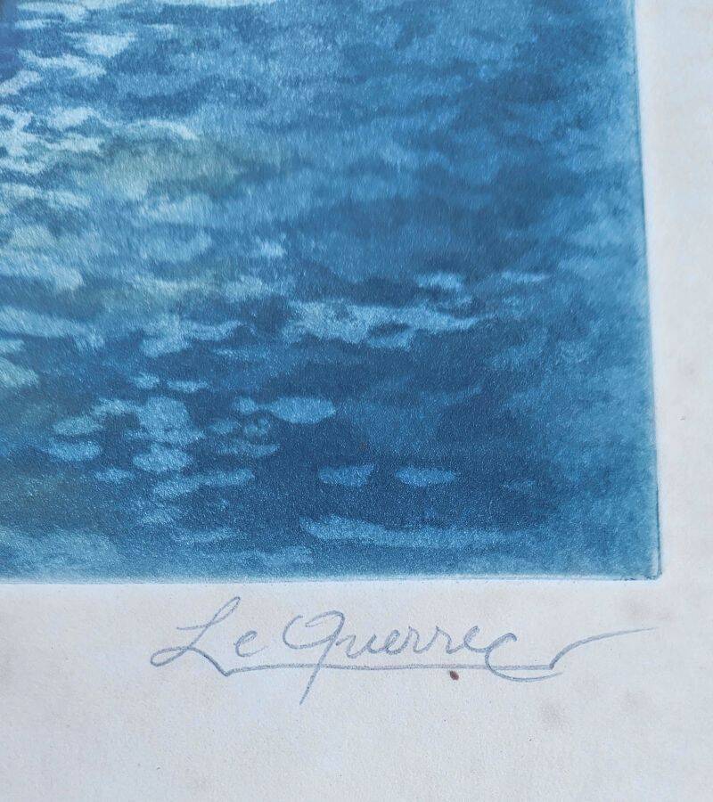 Le Querrec Lithograph Moonlight Effect on Mont Saint Michel 15/350