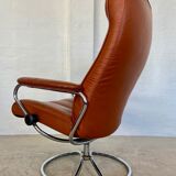 Vintage retro Ekornes Stressless reclining lounge chair & stool 1960s