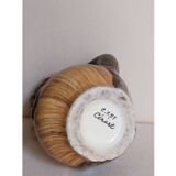 Faux-bois ceramic pitcher signed "Cérart" MONACO vintage