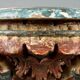 Drop-leaf console in carved wood, 18th century