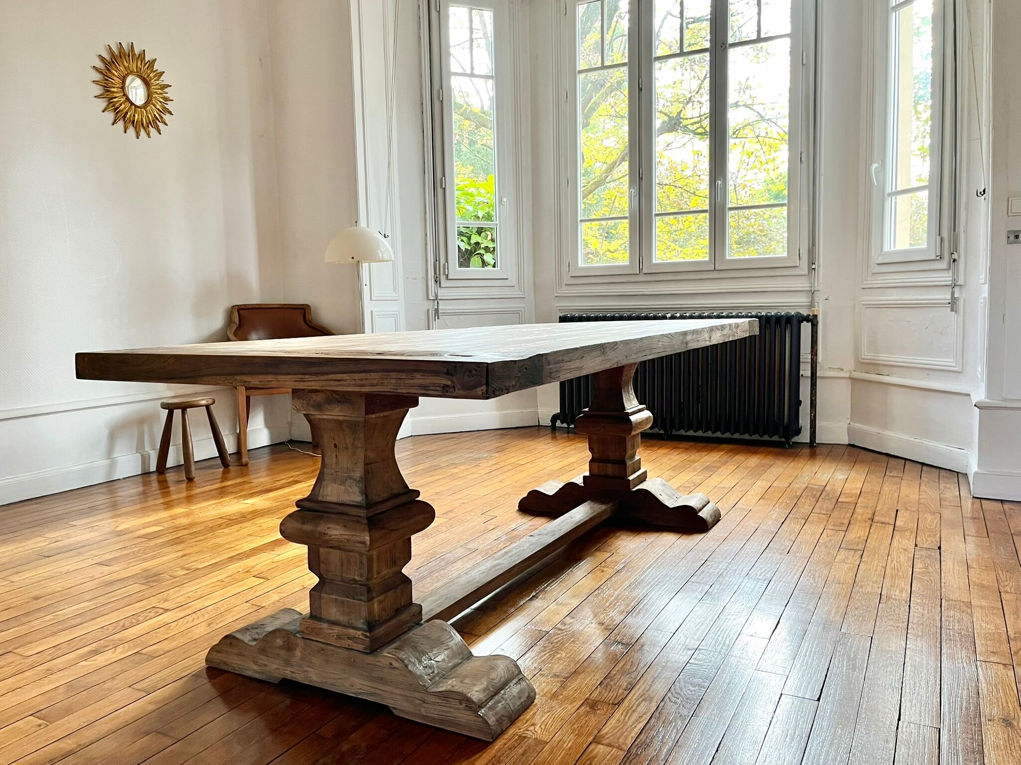 Table monastère en bois ancien - Spirito 200 par 100 cm