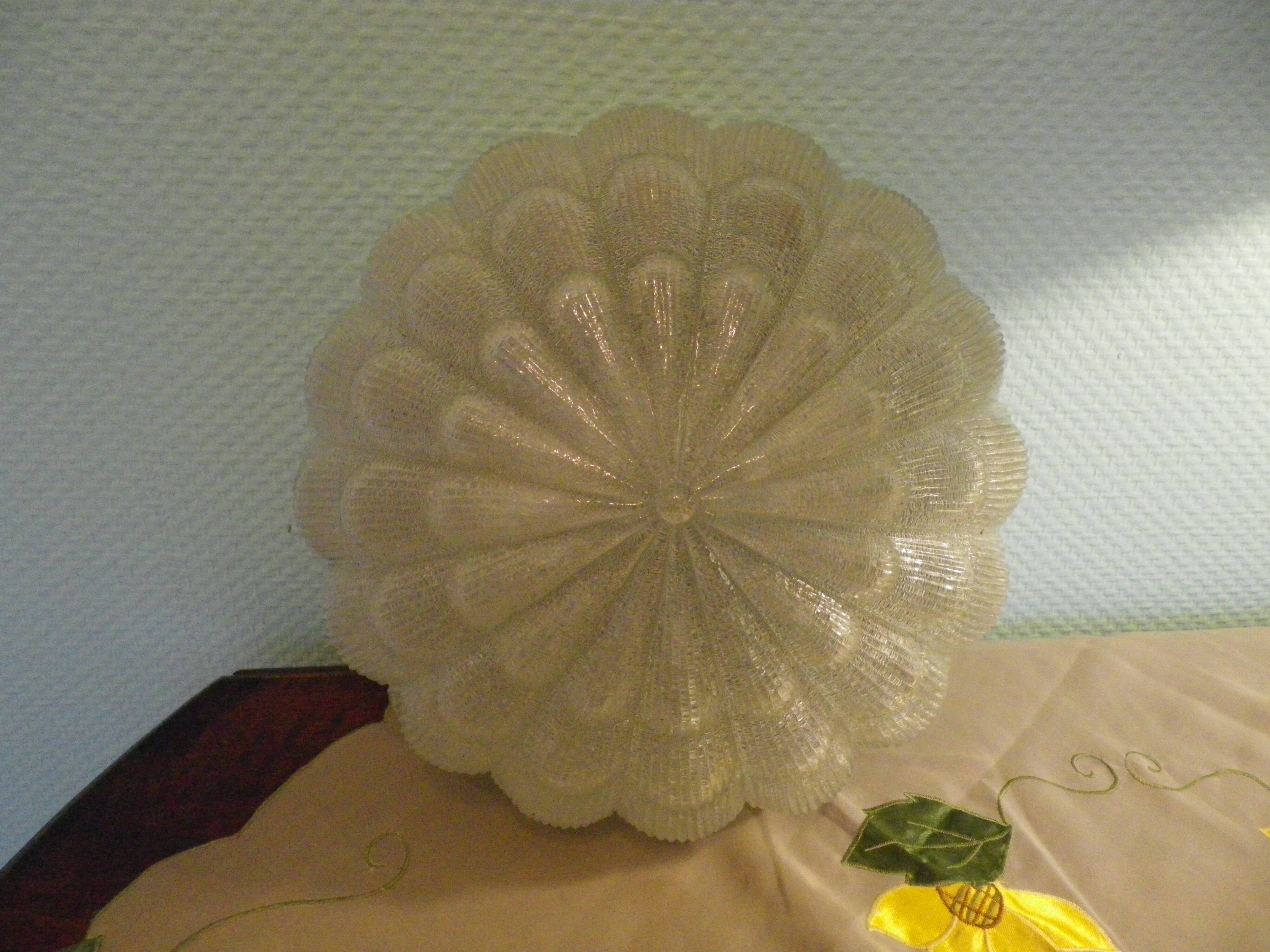 Flower-shaped press glass and glass ceiling light