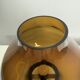 Mid-Century Modern 1960s-70s Table Lamp, Amber Glass Shade and Metal Base