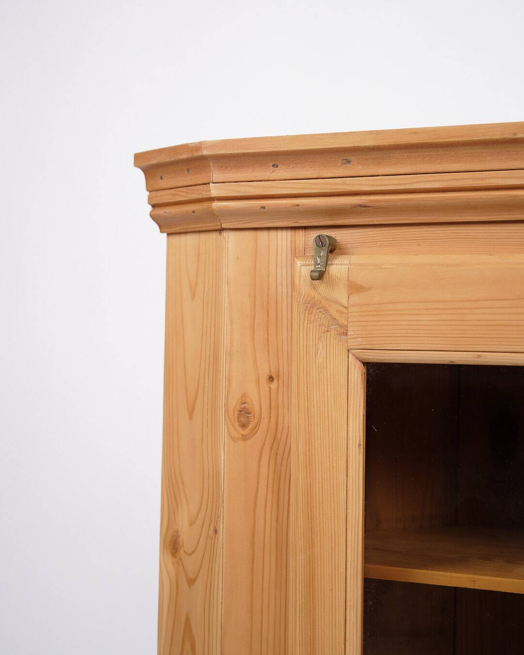 Hanging corner cabinet with glass door - pine - year 1890s