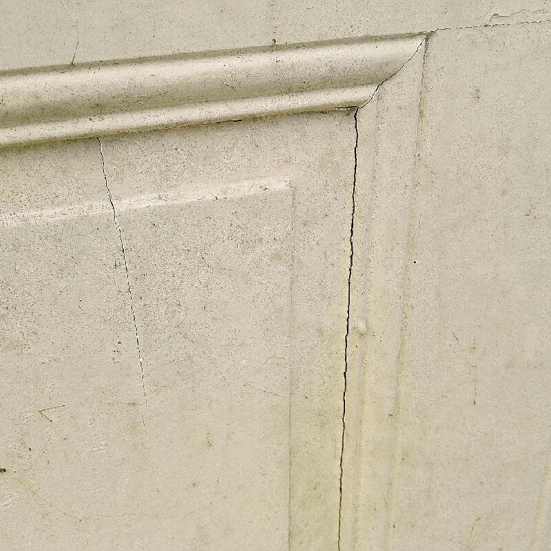 Old interior door wood painted vintage porcelain handle N°2