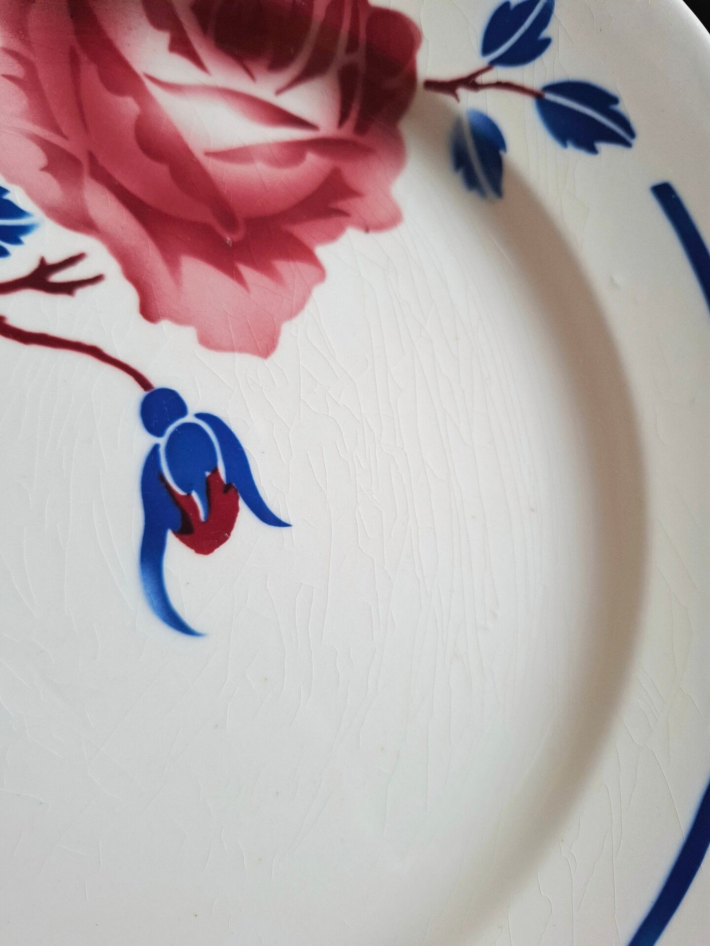 Old mismatched flat plates in earthenware