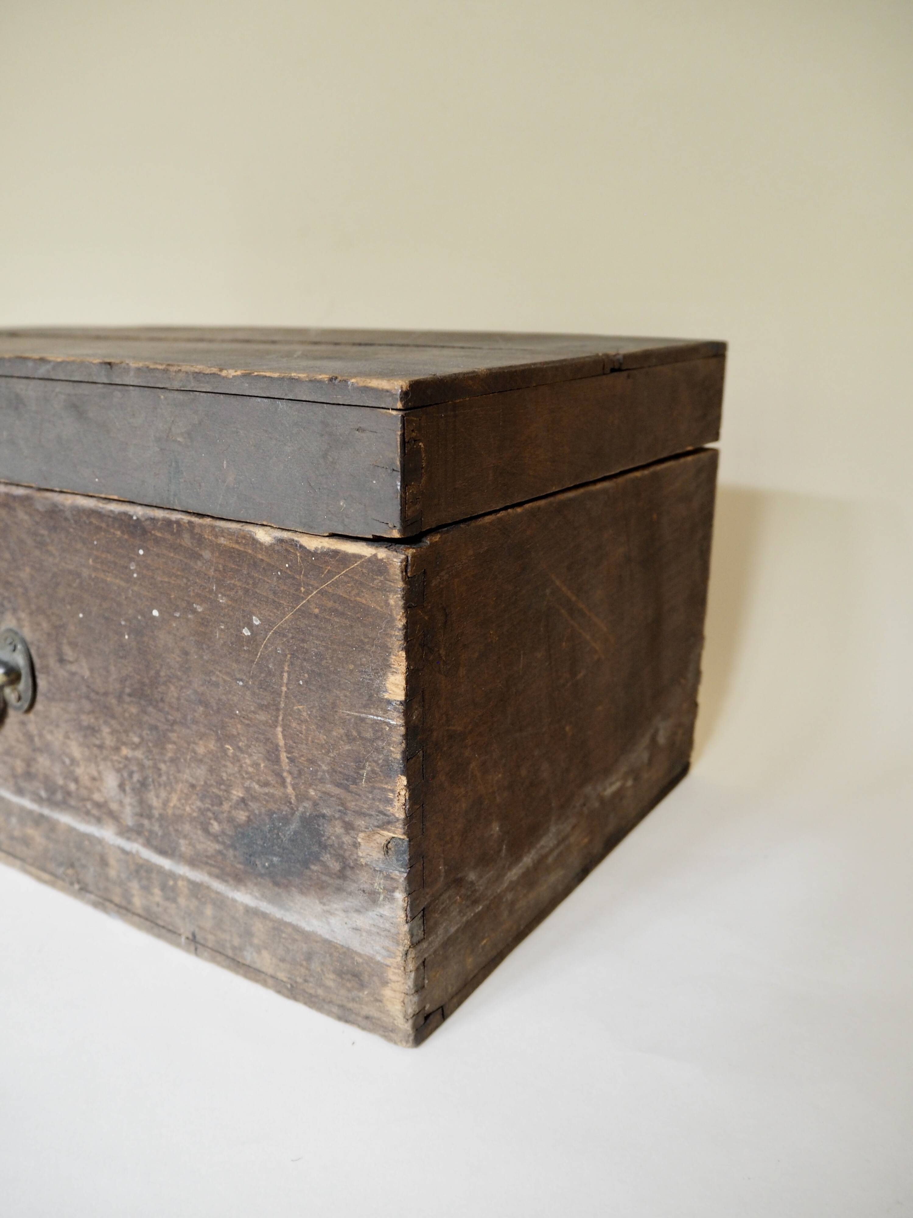 Old wooden workshop box from 1950