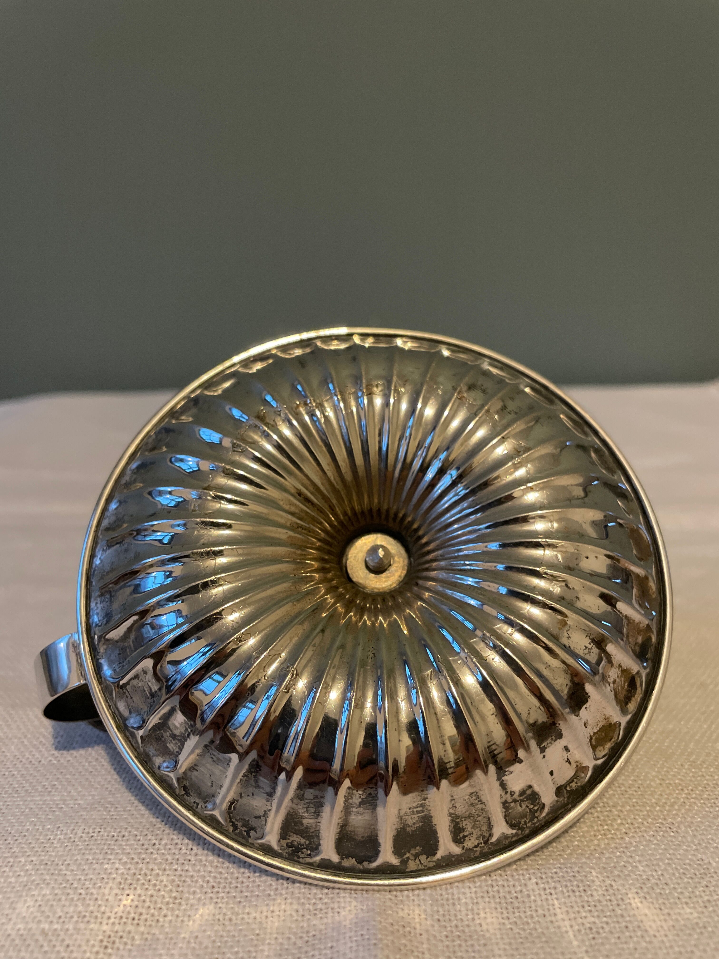 Solid silver hand candle holder