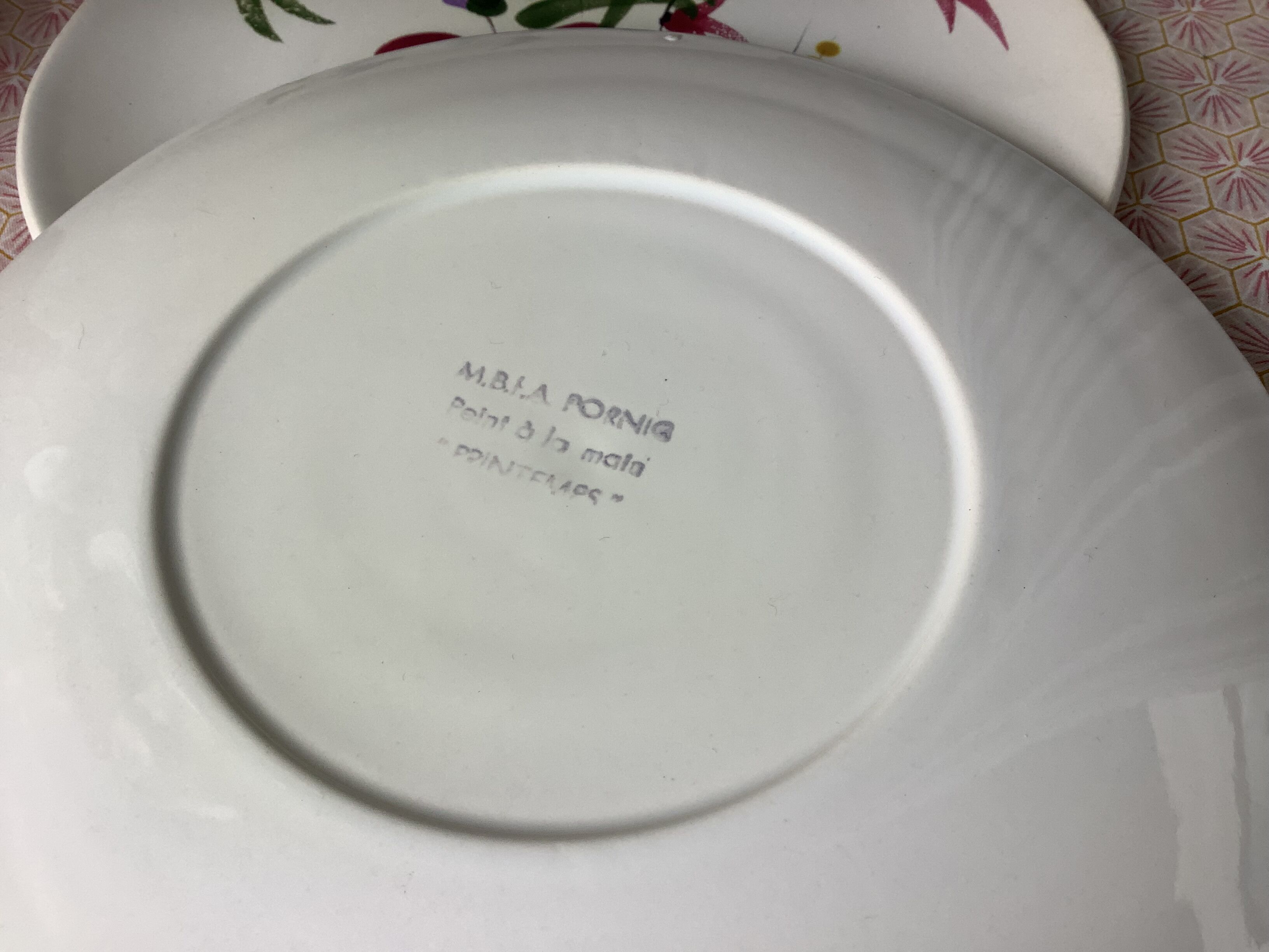 Plates of Pornic MBFA spring model hand painted