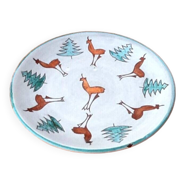 Années 1960 Petite assiette / Vide poche terre cuite émaillée Pont de Fossé