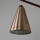 Uno & Östen Kristiansson for Luxus Vittsjö — Teak & Copper Wall Lamp, Sweden, 1960s