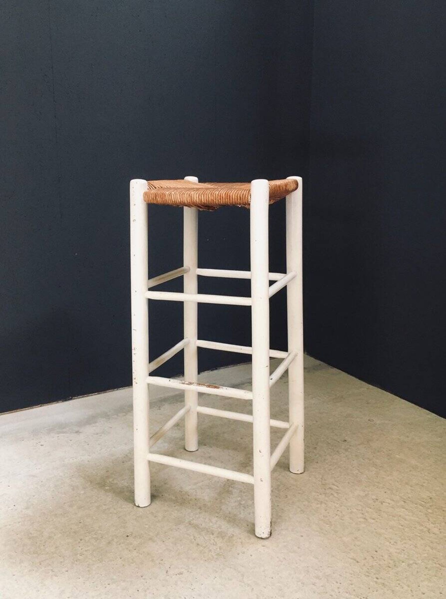 Rustic Handcrafted High Stools, France, 1940s, Set of 5