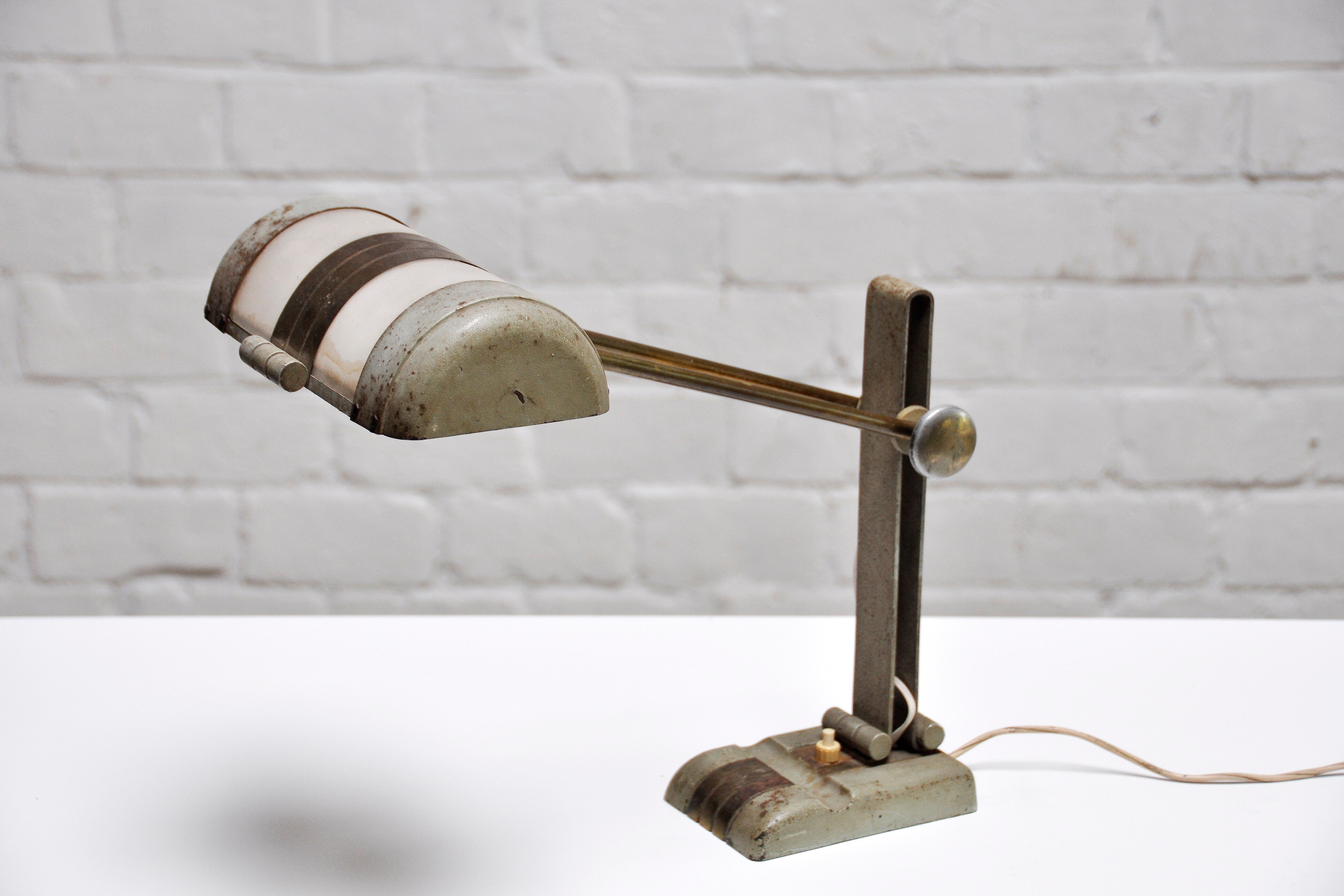 French art deco desk lamp in the style of rene koechlin, 1930s