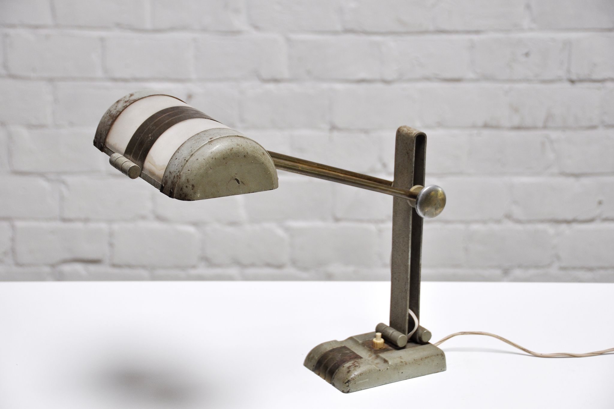 French art deco desk lamp in the style of rene koechlin, 1930s