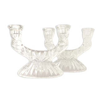Pair of art deco candle holders