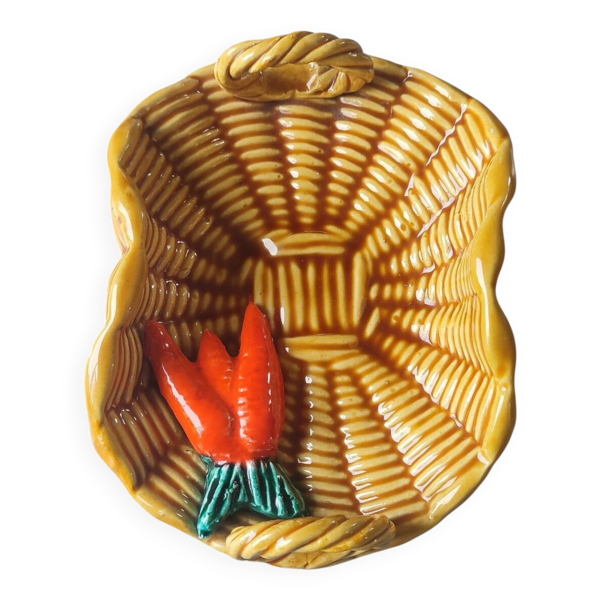 Coupelle barbotine ''Panier carottes''Vallauris — Beyit