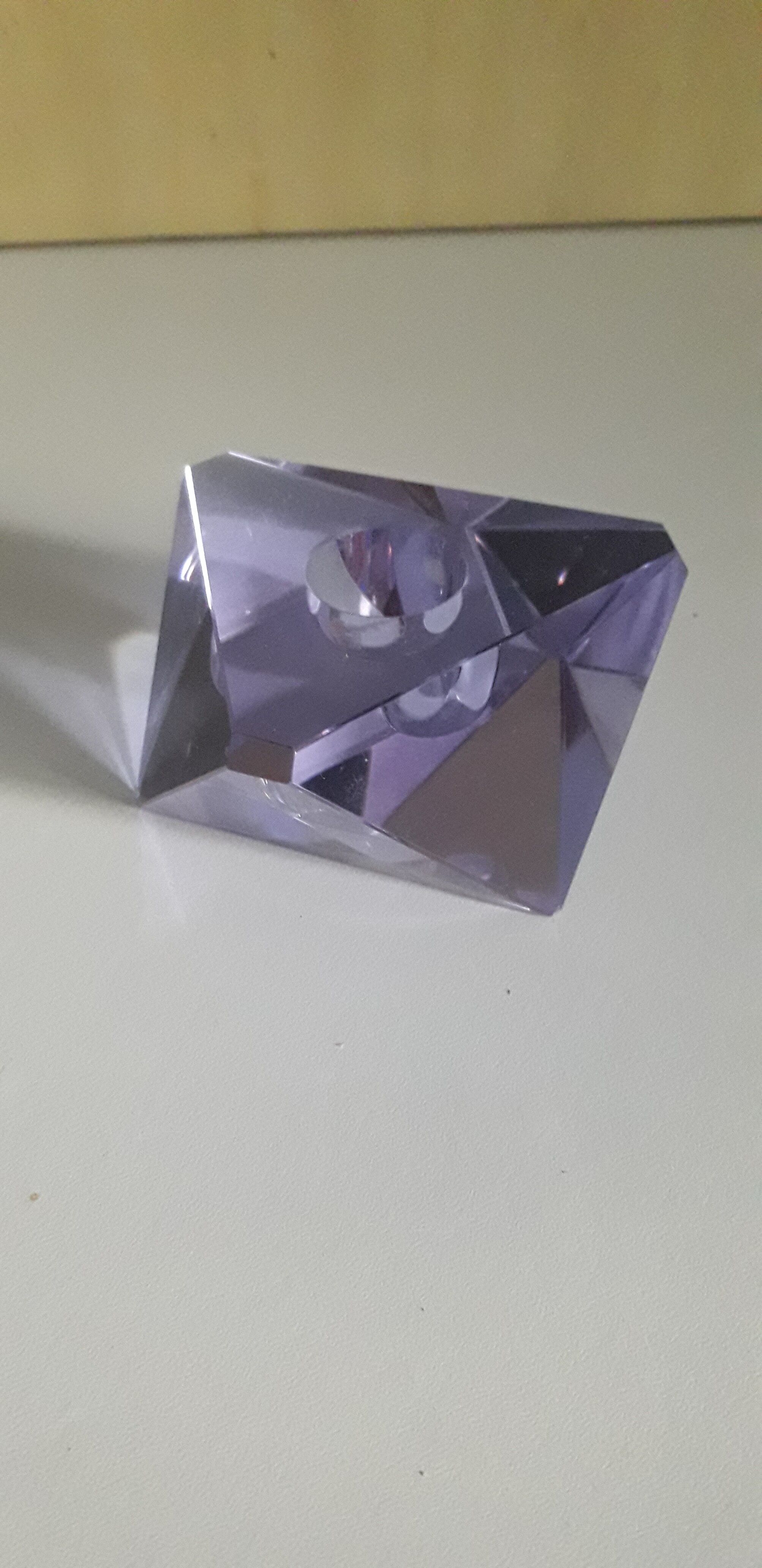 Murano cut glass candle holder