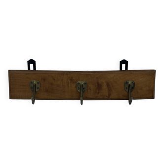 Wooden wall coat rack
