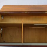 Danish teak flip-top media wall cabinet, 1960s