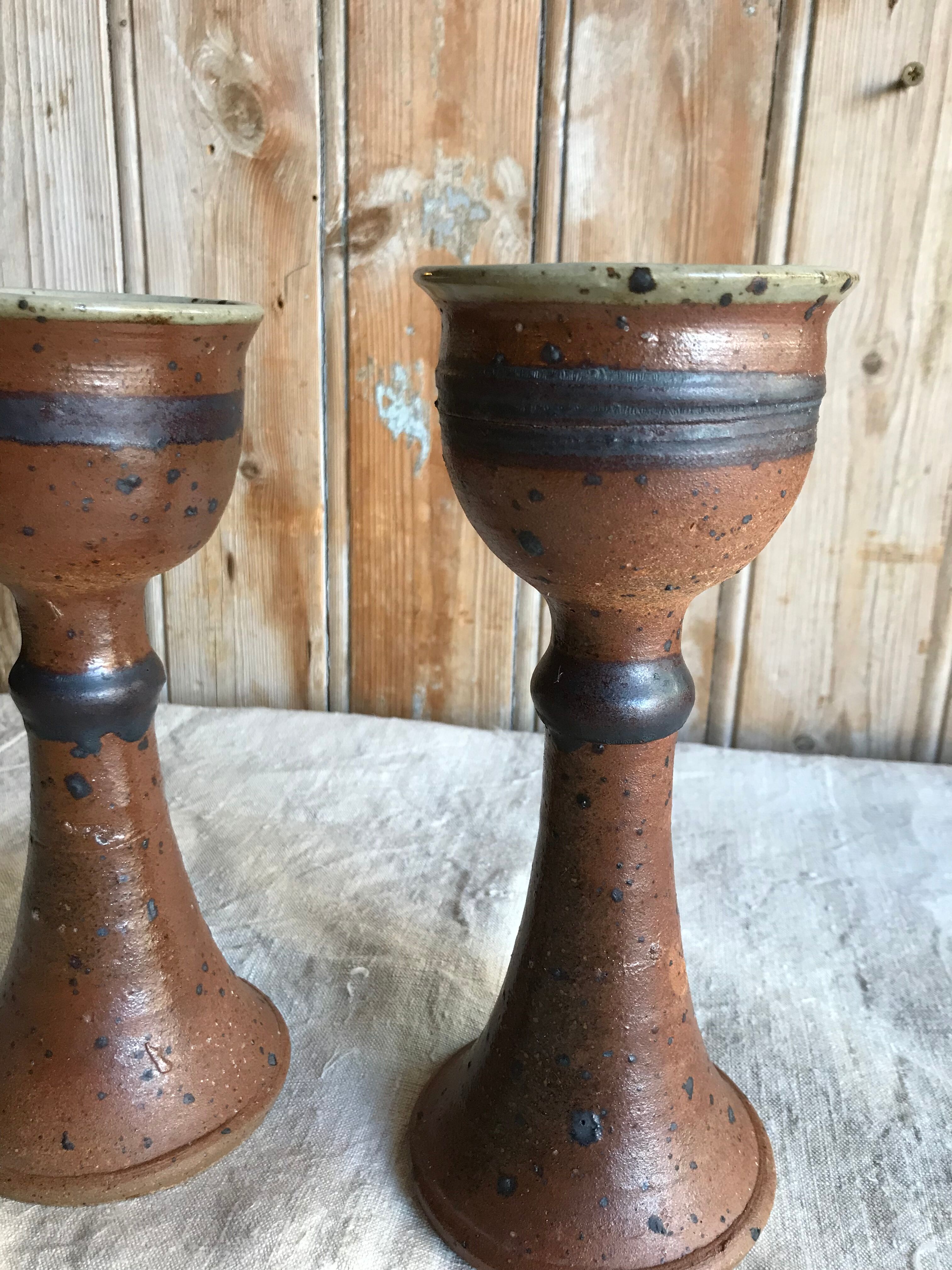 Stoneware candle holders