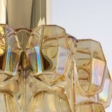 Large amber glass pendant by Limburg, Germany, 1970s.