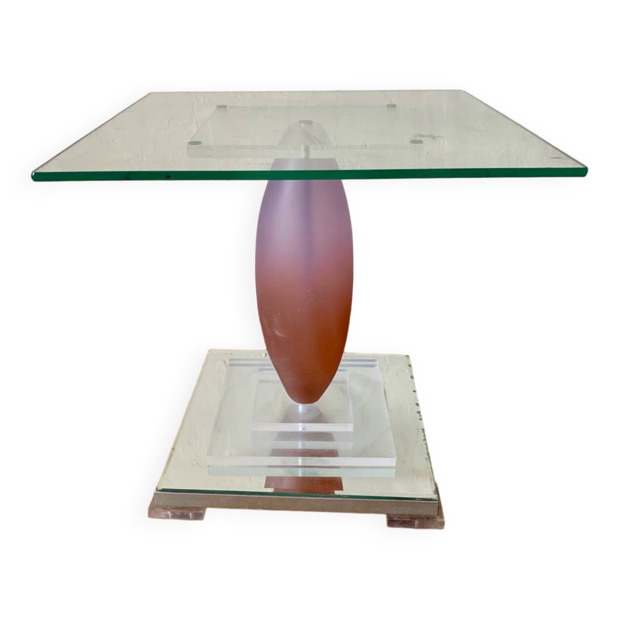 Selette table d’appoint design verre roche bobois