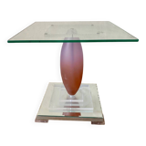 Designer side table in roche bobois glass