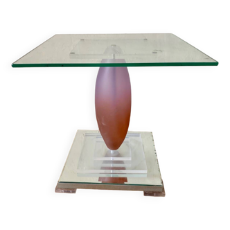 Selette table d’appoint design verre roche bobois
