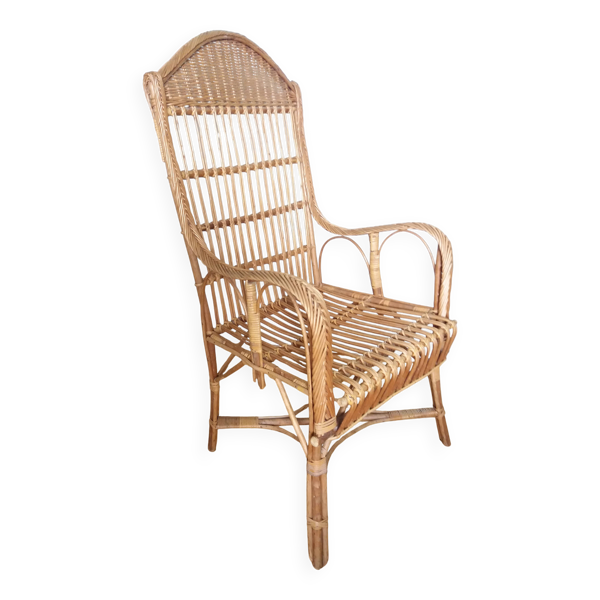 Fauteuil en rotin et osier