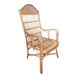 Wicker rattan armchair