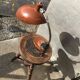 Vintage brown metal desk lamp EAKV, 1950s design, rounded shade.