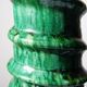 Large Tamegroute candlestick in green glazed terracotta, Morocco, 1960s-1970s.