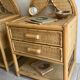 Pair of nightstands vintage rattan