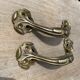 Pair of antique Art Nouveau brass handles