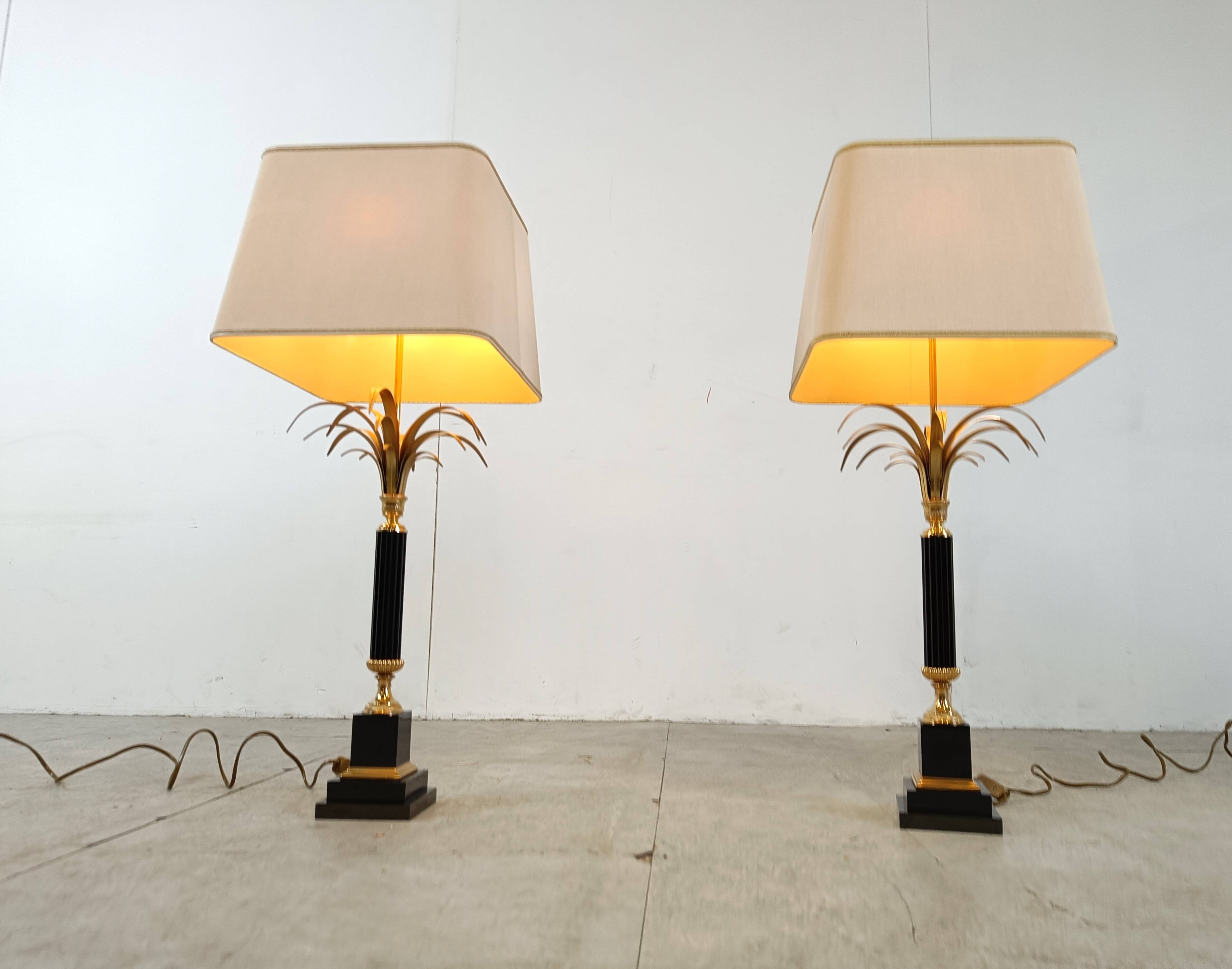 Paire de lampes de table vintage Hollywood Regency, 1970