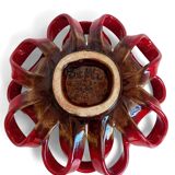 Vallauris Ceramic Centerpiece Bowl, Oxblood Faience, France, 1950s