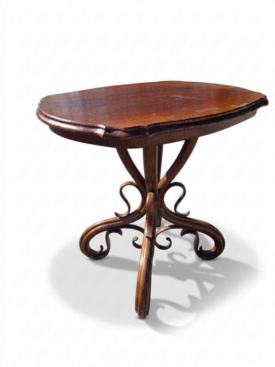 Thonet No. 1 curved wooden side table from the 19th century.