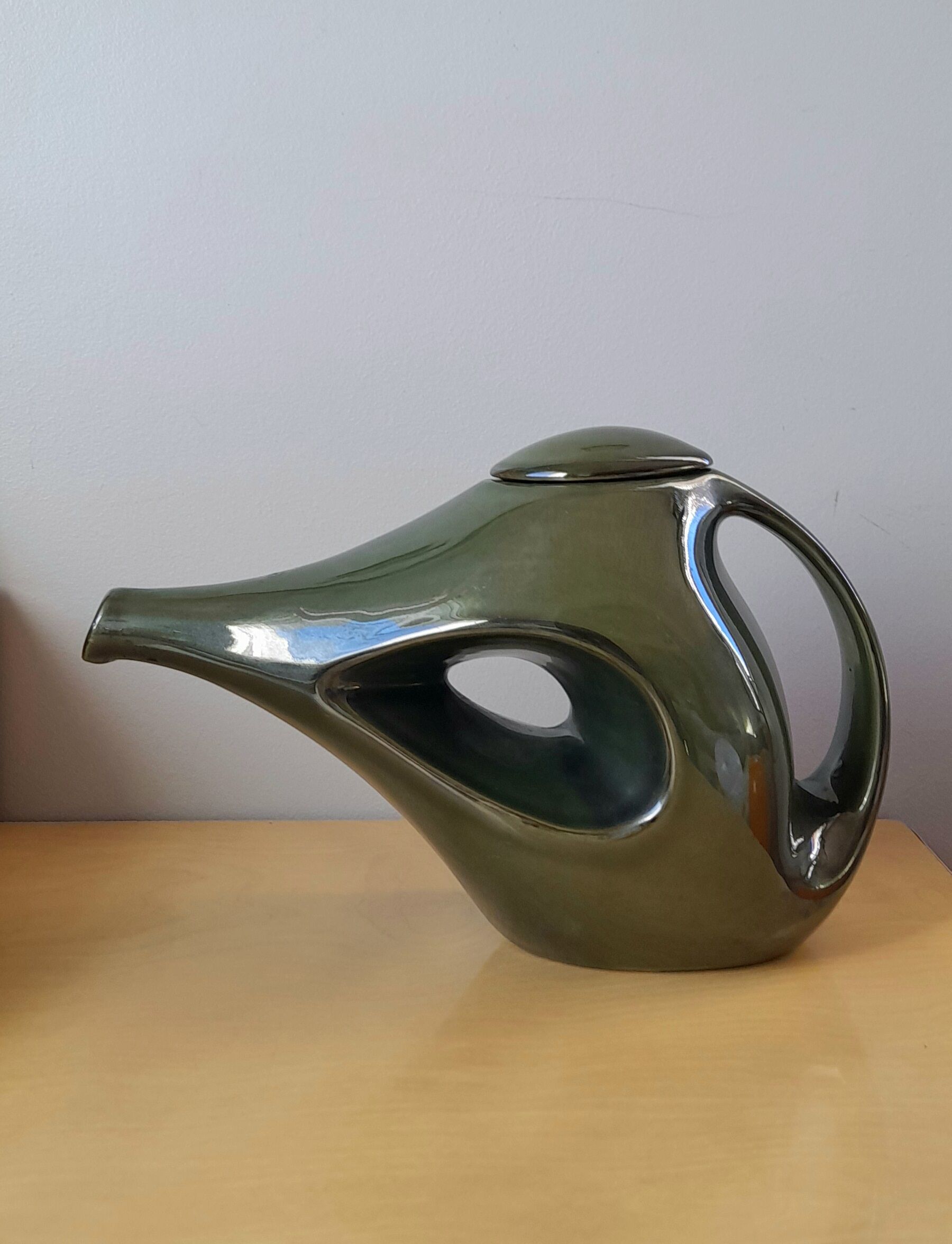 Openwork green teapot 1960