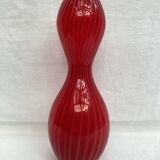 Red glass vase dimension: height -33cm- width -12cm-