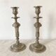 Pair of old silver-plated candlesticks