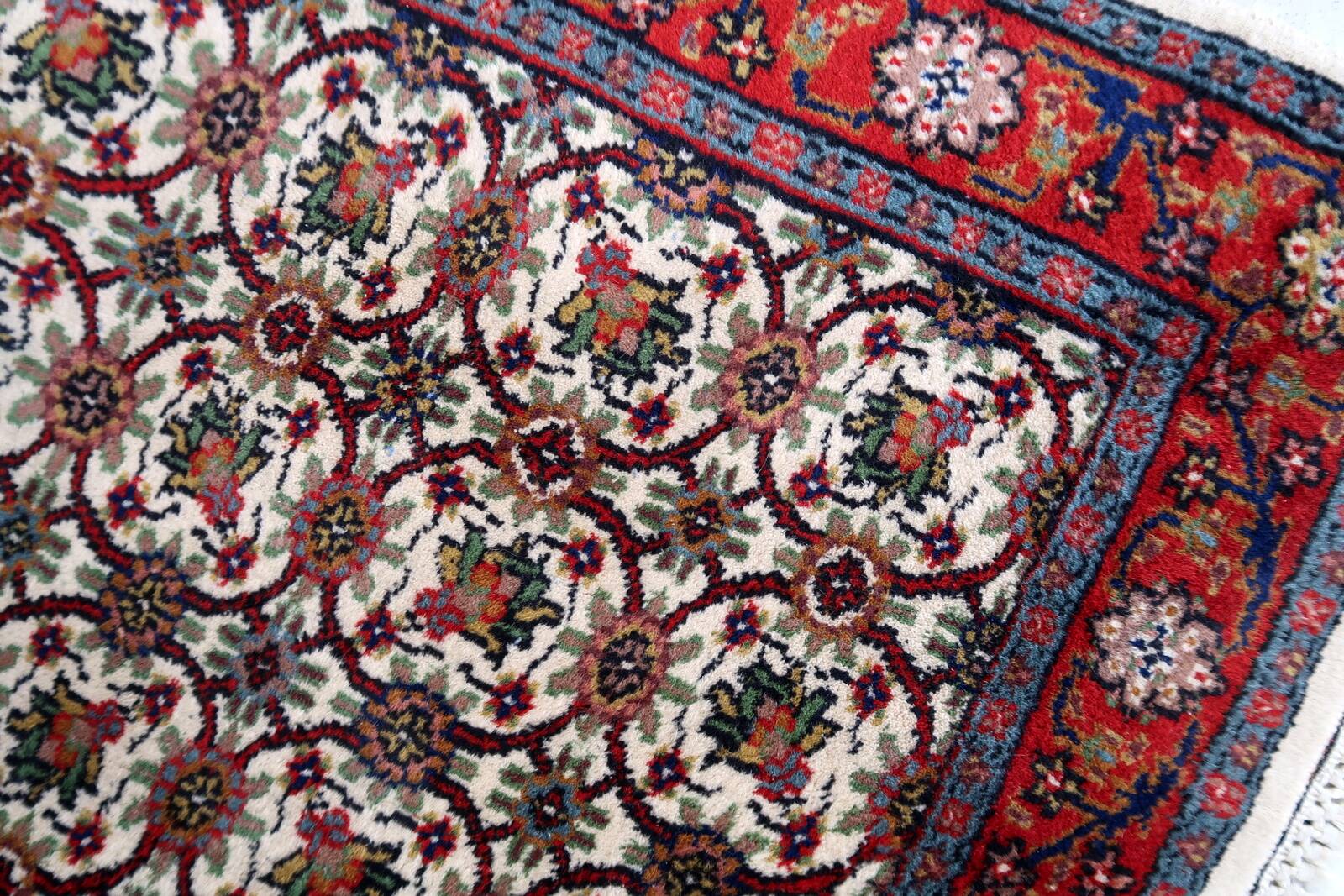 Tapis Vintage Indien Mahal Fait Main en Laine – Années 1970 – 78 x 125 cm