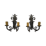 Pair of wrought iron wall light