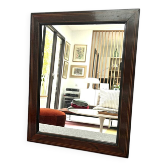 Art Deco rosewood and brass mirror