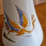 Faience soliflore vase old Moustiers décor