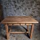 Vintage pine kitchen table or desk with two drawers – 1950s