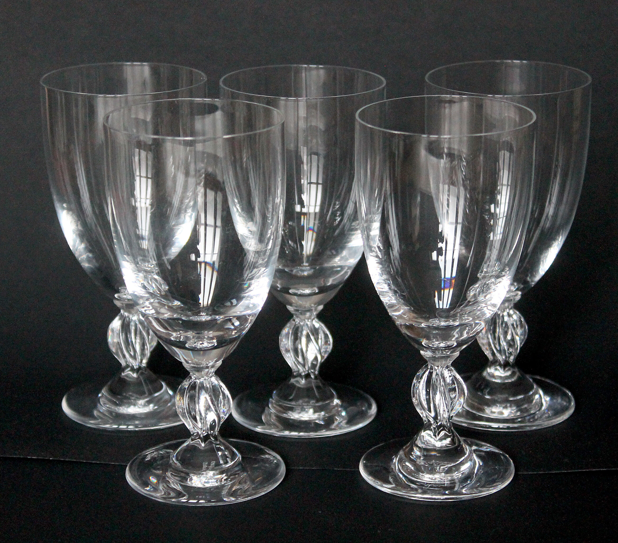 Set of 5 glasses Lalique model Fréjus